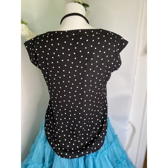 Ann Taylor Blouse Shell Black & White Polka Dot Size XXS Petite Career New w Tag - Picture 9 of 16